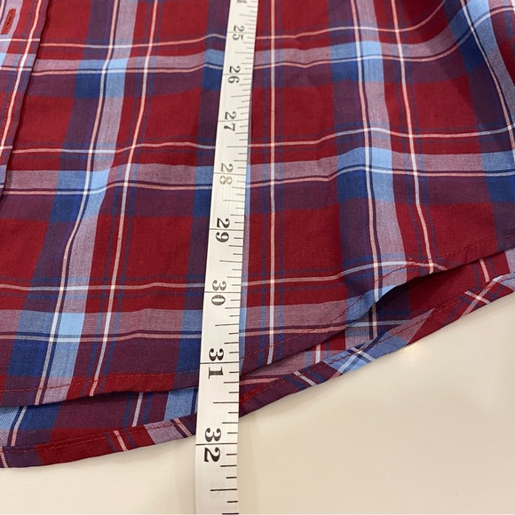 Saddlebred Red Blue Plaid Button Down Shirt - Picture 6 of 7
